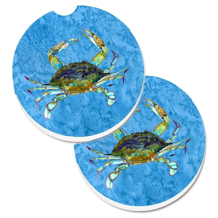 Carolines Treasures Crab Set of 2 Cup Holder Car Coaster 8656CARC